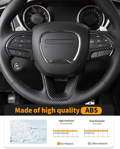Hoolcar for Charger Carbon Fiber Interior Accessories Trim Kit fit for 2015-2024+ Dodge Charger Center Console Gear Shift Dash Dashboard Decor Cover Trim, 12pcs