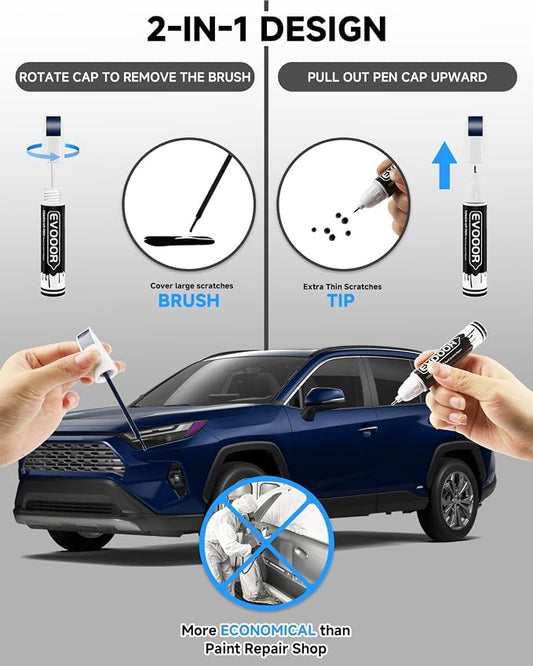 8S6 Dark/Nautical Blue Metallic Touch Up Paint Compatible with Toyota Exact Match 2 in 1 Touch up Paint for Chips and Nicks Repair