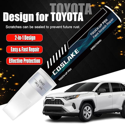 Car Touch Up Paint(Wind Chill Pearl(089(Include 2PS)) for Toyota, Car Paint Scratch Repair Kit, Quick & Easy Solution to Repair, 2 in 1 Scratch Remover Pen with Color-Matched