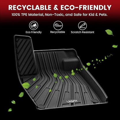 LASFIT Floor Mats Fit for Volkswagen ID.4 2021-2026, Custom Fit TPE All Weather Waterproof Floor Liners 1st & 2nd Row Car Mats, Black