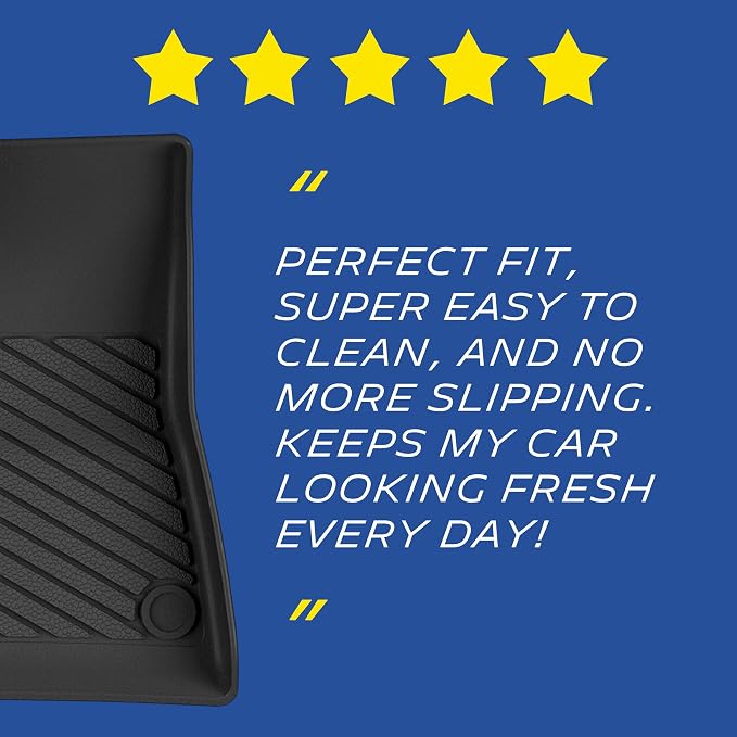 Michelin Vehicle Mat, All-Weather TPE Custom Fit Liner for Tesla Model 3 Floor Mats 2017-2023 (3 Piece), Premier B