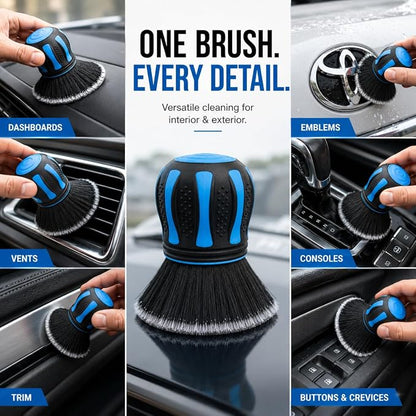 Hi-Tech Ultra Soft Detailing Brush – Scratch-Free Interior & Exterior Cleaning Tool with Gentle Bristles – Ergonomic Rubber Grip for Dashboards, Screens, Trim, Emblems & Auto Detailing