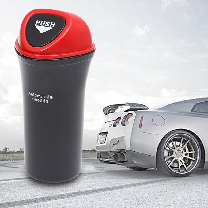Automobile Dustbin Car Trash Can Garbage Can Leakproof Vehicle Trash Bin(Red)