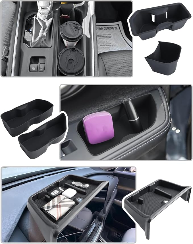 CDEFG 5PCS for 2024 2025 2026 Toyota Grand Highlander Center Console Dash Organizer 12.3-Inch Screen Storage Tray Cup Holders Door Pockets for 2025 2026 Grand Highlander Hybrid Accessories