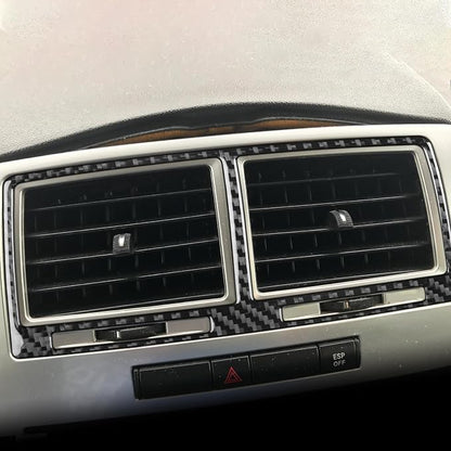 Car Center Console A/C Air Vent Decal Air Outlet Sticker Real Carbon Fiber Trim Compatible with Dodge Charger 2008 2009 2010 Interior Accessories Decor 2PCS Black