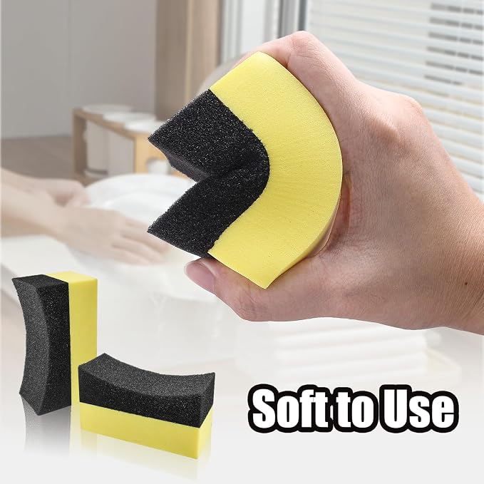 Uenhoy 8 Pcs Tire Contour Dressing Applicator Pads Tire Dressing Shine Sponge, Color Polishing Sponge Wax Buffing Pads for Car Class & Painted Steel & Porcelain