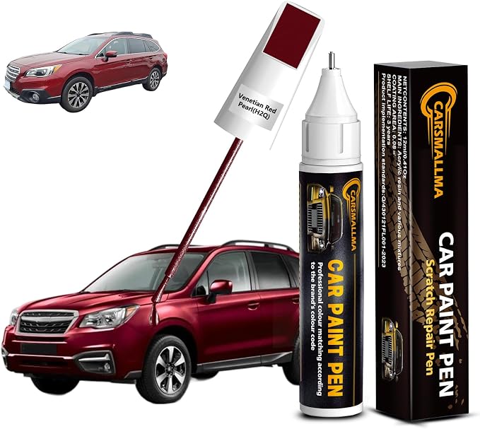 H2Q Venetian Red Pearl Car Touch Up Paint for Subaru, Color Accurate Car Paint Scratch Repair Pen Kit Quick & Easy Fix Vehicle Chips and Automotive Nicks Scuff