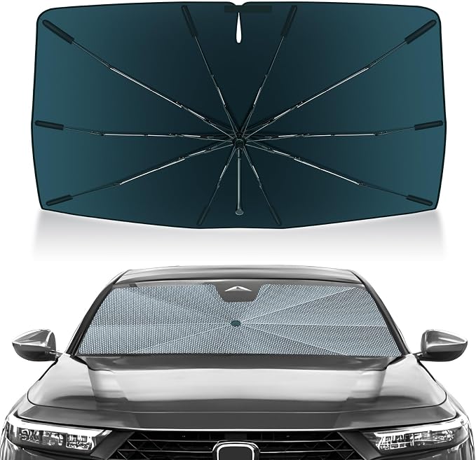 Autorder Windshield Sun Shade Umbrella for 2023-2026 Honda Accord Accessories,Upgraded Ice Crystal Material,Easy Setup Umbrella Sunshade for Car Windshield,100% Sun Blocking