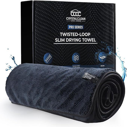 Crystal Clean XL (28x36) Car Drying Towel - 70/30 Korean Blend Car Towel with Double Twisted Loop, Professional Detailing Towel for Car Detailers - Quick Dry, Paint Safe & Swirl-Free