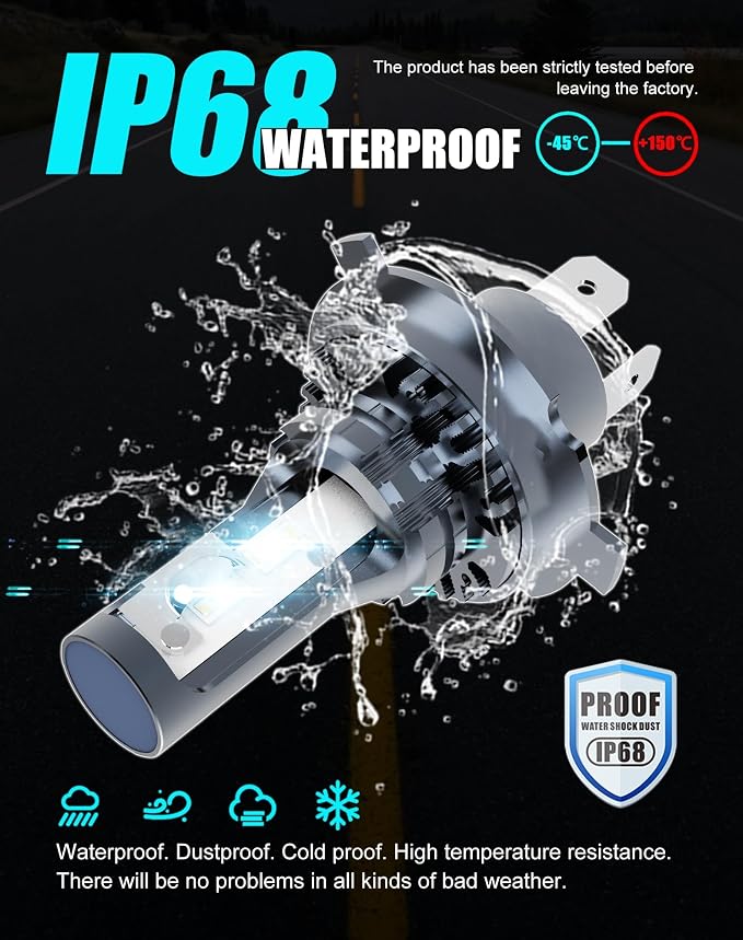 H19 H4 9003 HB2 HS1 LED Bulbs Fog Lamp 12V 24V 20000Lm Bright 40W 6500K Fanless EMC Plug and Play for Cars Motorcycles Trucks 2pcs