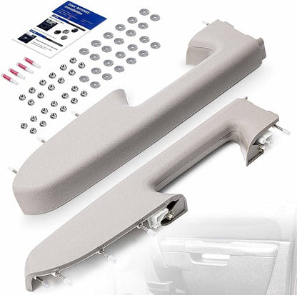 Left Driver & Right Passenger Side Armrest Repair Kit Fit for Chevy Silverado 1500 2500HD 3500HD 2010-2014 For GMC Sierra 1500 2500 HD 3500 HD 2010-2014 Door Panel with Release Handle Below Armrest