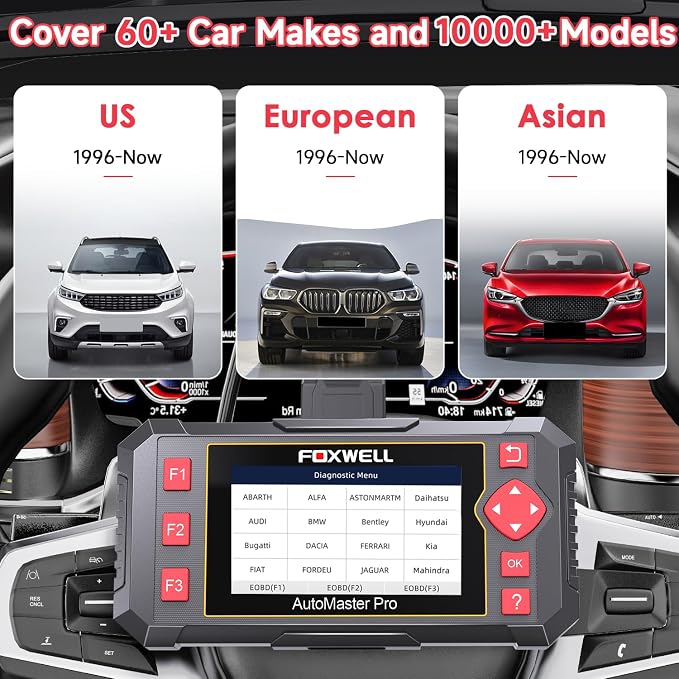 FOXWELL OBD2 Scanner Diagnostic Tool NT604, ABS/SRS/Transmission/Check Engine Code Reader for Cars and Trucks, 2026 diagnostic scanner for all vehicles, EN/ES Ver., Lifetime Update, Live Data, AutoVIN