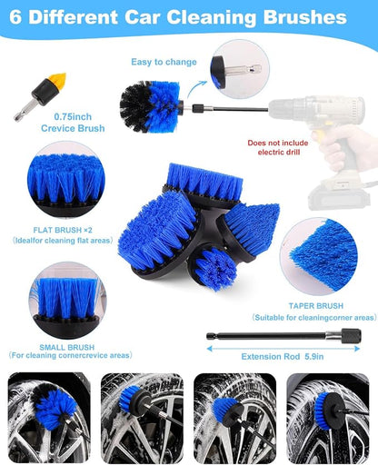 Car Detailing Kit 40PCS, Car Cleaning Kit with Detailing Brush Set, Car Wash Kit Interior Exterior Wheels Tire Tools, Auto Detailing Supplies with Bucket Towels Drill Brushes Storage Bag