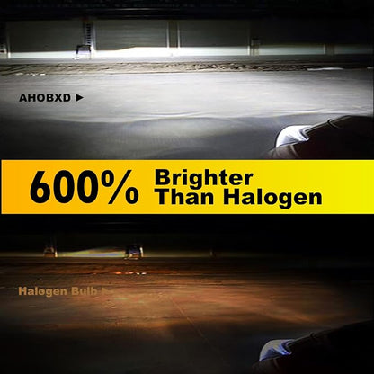 AHOBXD H7 Light Bulbs Super Bright White 6500K Upgrade 600% 50000LM Brightness Real 1:1 Halogen Size 80000 Hours Life Span H7/H18 Plug and Play Car Fog Light Bulbs Pack of 2