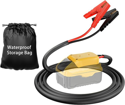 Jumper Cables with Adapter for Dewalt 20V Battery, 2FT 8AWG Portable Battery Dewalt Jumper Starter Automotive Booster Cables Power for Car Jump Starting Using Tool