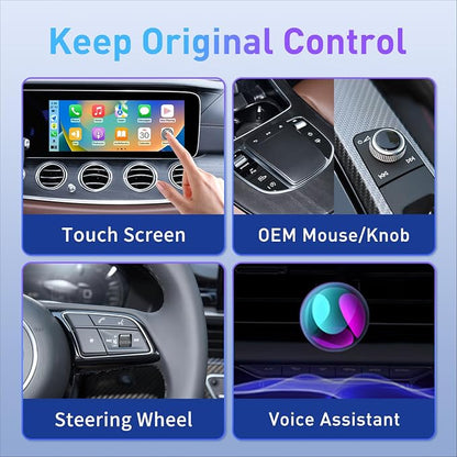 Wireless CarPlay Adapter, Plug and Play Mini Size CarPlay Wireless Adapter with USB A Extension Cable and USB A to USB C Cable, Compatible with iPhone and Cars, Stable Connection and No Latency