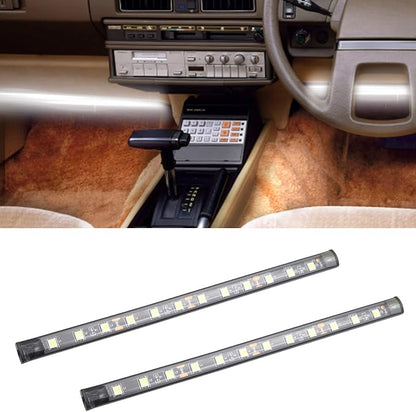 Ambient Lighting Car 2PCS Under Glow Kit with Cigarette Lighter, 12V Underglow Led Lights Car LED Interior Light DRL Daylight Strip Waterproof Driving Fog Lamp RGB Atmosphere Lights (White)