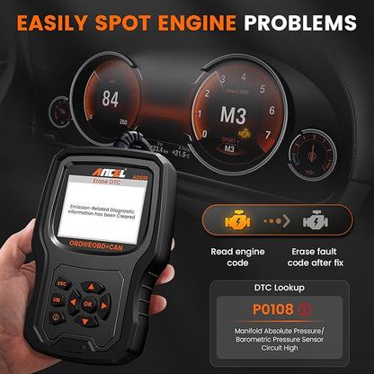 ANCEL AD530 OBD2 Scanner-Upgraded AD310, Car Code Reader for Check Engine Light, Full OBDII Scan Tool for Read & Clear Fault Codes, Battery Test & Live Data, OBD II Diagnostic Scanner for 1996+ Cars