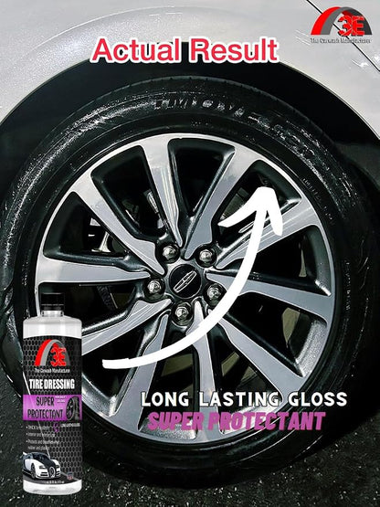 Tire Dressing, High Gloss Professional Tire Shine, Half Gallon, Long Lasting Wet Look, Non-Sling Formula (16 FL OZ)