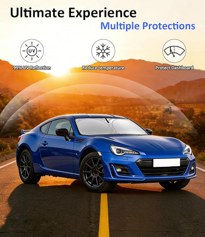 Windshield Sun Shade for 2017-2021 Toyota 86/2022-2023 Toyota GR86/2013-2023 Subaru BRZ Front Window Sun Visor & Heat Shield | 240T Sunshade Protection Blocks UV Rays Car Accessories