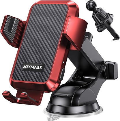 JOYMASS Wireless Car Charger, Phone Holders for Your Car, 15W Auto Clamping Phone Mount Car Accessories for iPhone 16 15 14 13 12 Mini Pro Max 11, Samsung Galaxy S24 Ultra S23 S22+ Note 20, etc - Red
