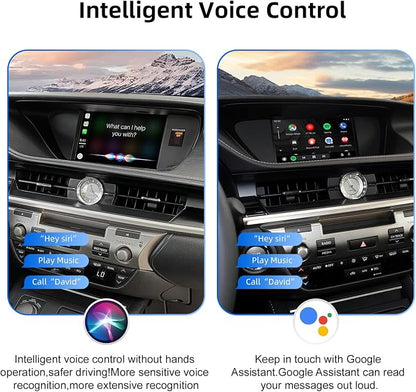 Decoder Adapter Retrofit Kit Compatible with Lexus 2014-2017 ES200/NX2O0/NX300/ES250/ES300/RX200t/CT200h/IS250, Supports Wireless CarPlay Android Auto/ Voice Control/ Mirror Link/ Camera/USB Drive