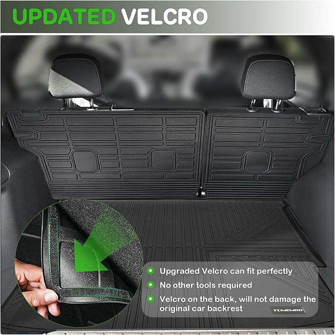 Floor Mats for 2021-2026 Nissan Rogue Upgrade Trunk Mat with Backrest Mat All Weather Floor Liners TPE Rubber Cargo Liner Fit for 2026 Nissan Rogue Anti-Slip Full Set Automobile Mats Accessories