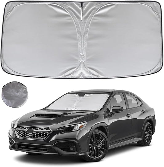 KAYZT Windshield Sun Shade for 2017-2023 Subaru Impreza WRX Sedan Impreza WRX Hatchback WRX STI Foldable Sunshade Front Window Custom Fit Car Accessories