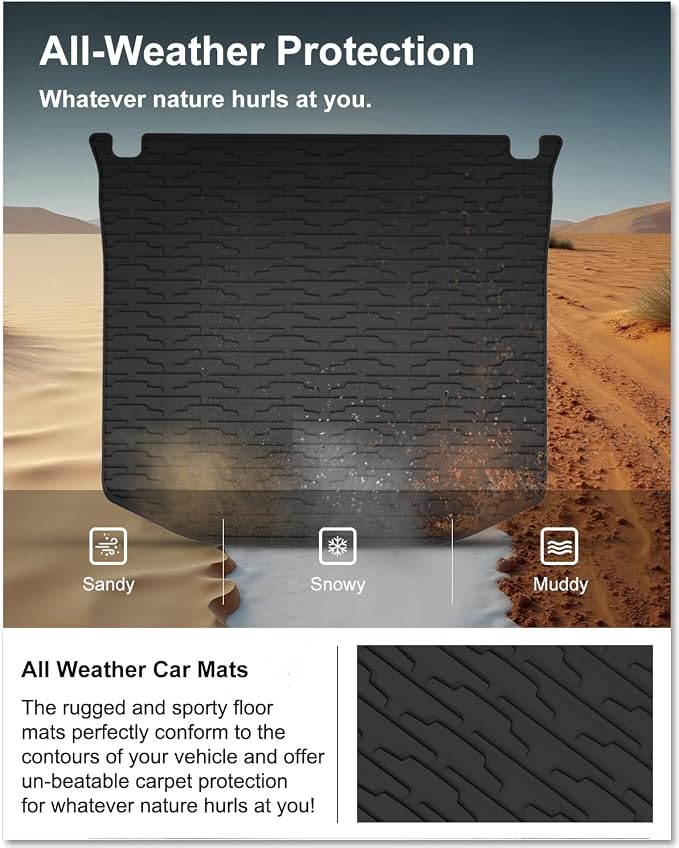 KIWI MASTER Cargo Mat for 2011-2021 Jeep Grand Cherokee, OEM Replacement 82212085, Custom Fit All Weather Rear Cargo Liner, Heavy Duty TPE Tray Trunk Mat, Black