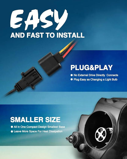 Marsauto Plug-N-Play H13 Fog Lights: Easy Installation for ATVs (Pack of 2)