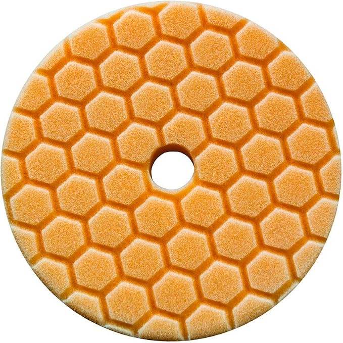 Chemical Guys BUFX112HEX5 Hex-Logic Quantum Medium-Heavy Cutting Pad, Orange (5.5 Inch Fits 5 Inch Backing Plate)