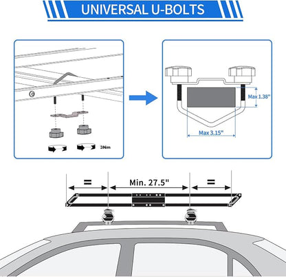TOOENJOY Roof Rack Cargo Basket, 59 x 35.4 x 4.7 Inch, Anti-Rust Rooftop Cargo Carrier Universal Roof Basket Car Top Luggage Holder for Car, SUV and Truck, 200 lbs Capacity