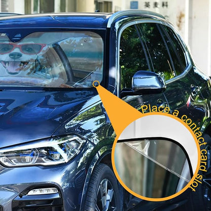 Funny Dog Windshield Sun Shade Basset Hound Car Shade Blocks UV Rays Visor Protector Accordion Folding Sun Reflector Auto Sunshade for Truck SUV to Keep Your Vehicle Cool
