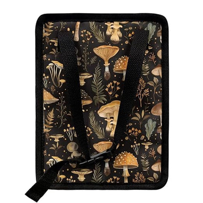 Talayituse Mushroom Leaf Print Car Trash Can, Portable Auto Garbage Bin Multifunctional Vehicle Interior Accessories with Adjustable Straps Universal Fit Truck SUV Sedan