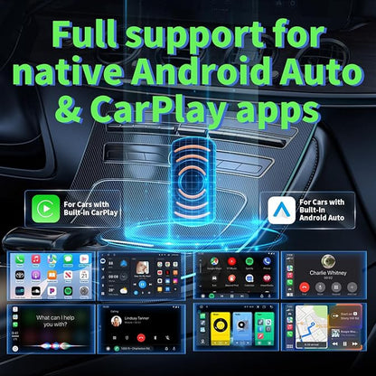 Wireless CarPlay Adapter for iPhone, Convert Wired to Wireless Apple CarPlay, Plug & Play, No Delay, Mini Size, Black, USB & USB-C Compatible, for Cars 2016,Compatible with iOS & Android