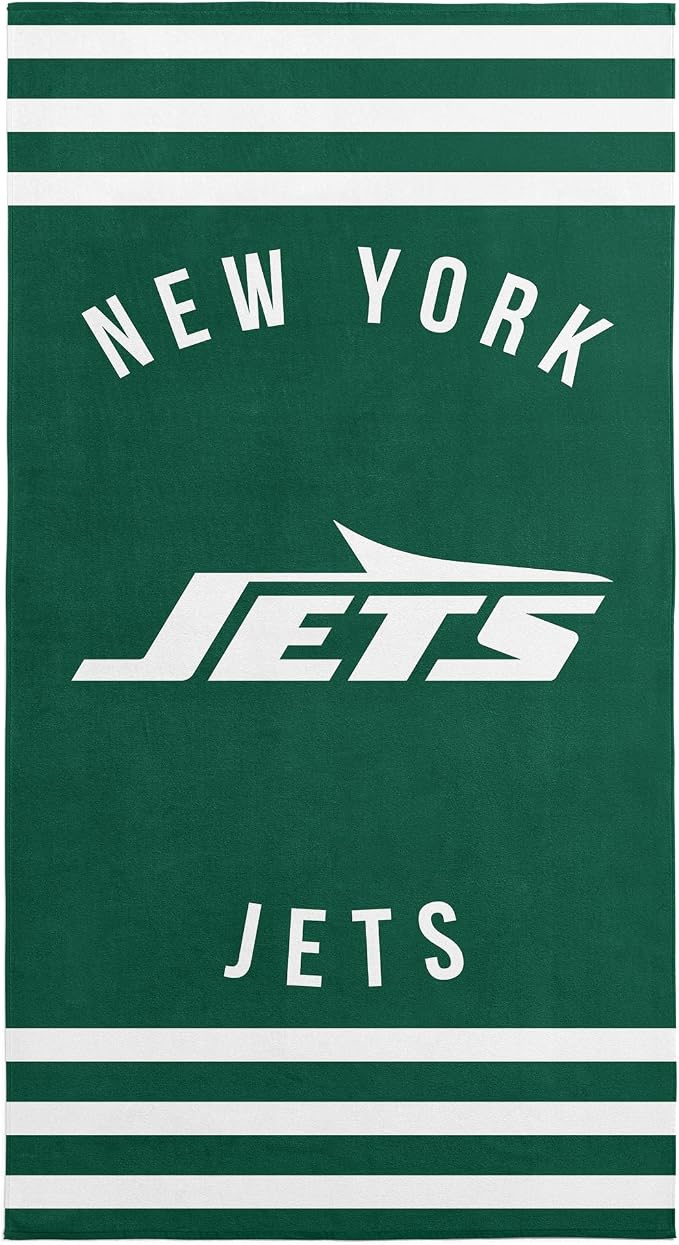 Northwest NFL New York Jets Unisex-Adult Beach Towel, 30" x 60", Stripes