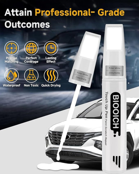 Touch Up Paint Pen Exact Color Match Car Chip and Scratch Repair (for Benz, Polar White(149/9149))