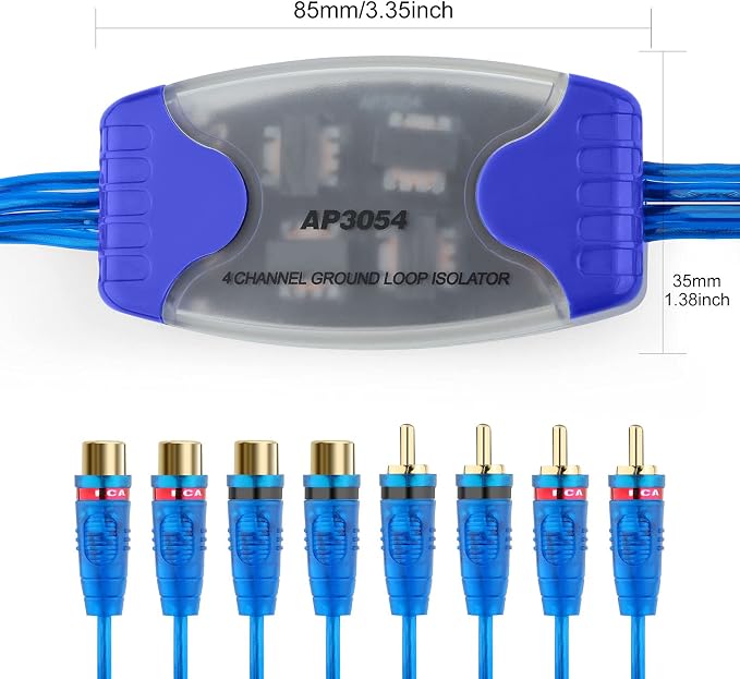 Four Channel Ground Loop Isolator Car Audio 4 RCA AP3054