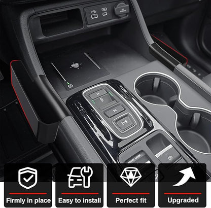 Muslogy for 2023+ Pilot Center Console Organizer&Wireless Charger Protective Mat&Shifter Storage Box Left & Right Set Compatible with Honda Pilot 2023-2026 Accessories Console Side Inserts Organizer