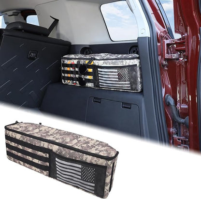 Aunginsy 1PCS Trunk Organizer Compatible with Toyota FJ Cruiser 2007-2021+, Car Right Side Trunk Storage Bag Backseat Hanging Storage Multi-Compartment Space Saving Accessories, Camouflage Pattern