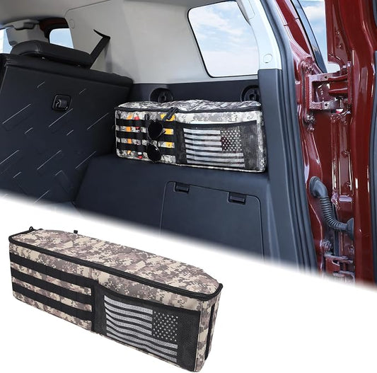 Aunginsy 1PCS Trunk Organizer Compatible with Toyota FJ Cruiser 2007-2021+, Car Right Side Trunk Storage Bag Backseat Hanging Storage Multi-Compartment Space Saving Accessories, Camouflage Pattern