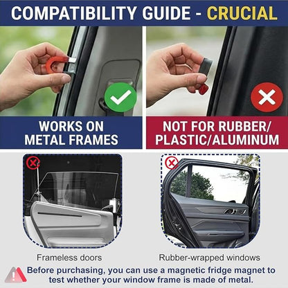 XCBYT Magnetic Car Window Shades for Rear Side Windows, 2 Pack Blackout Sun Shades, 100% Light Blocking UV & Heat Protection Car Curtains with Mosaic Pattern for Travel & Daily Use
