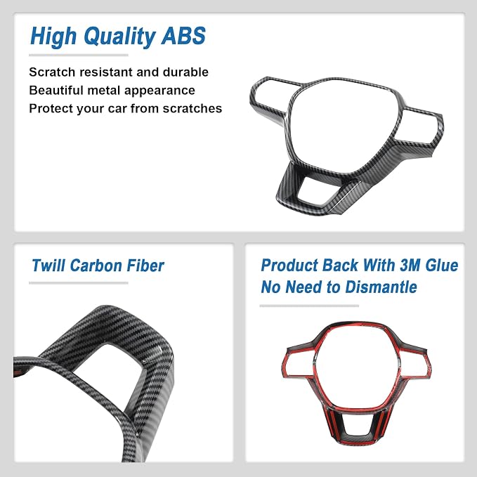 Carbon Fiber Steering Wheel Cover Compatible with 2022-2026 11th Gen Honda Civic