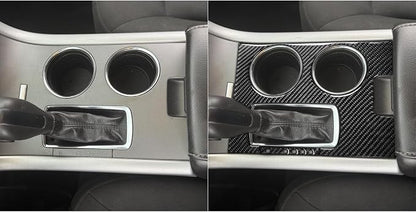 Premium Carbon Fiber Compatible with Ford Edge 2011-2014 2012 2013 SEL/Limited/SE/Sport Accessories Car Center Console Gear Shift Panel Kit Cover Interior Trim Sticker Decal Black 2PCS