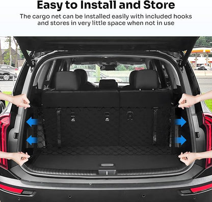 Canvcle Trunk Cargo Net for 2020-2026 Kia Telluride Accessories Envelope Style Mesh Trunk Net Organizer and Storage Stretchable Adjustable Elastic Nylon Rear Cargo Netting with Hooks