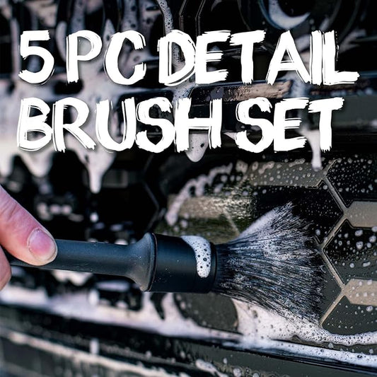 Voodoo Ride ® VR-1028 Five-Piece Detailing Brush Set Synthetic Bristles for Interior/Exterior use