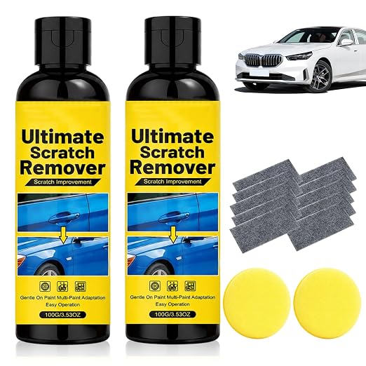 Ultimate Scratch Remover, Plastic Polish Scratchs Removers, Car Scratchs Repair Paste Deep Scratch, Quick Repair Scratches and Restore Shine for All Paint Colors Polishing Kit (100g/3.53oz, 2Set)