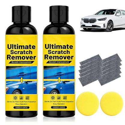 Ultimate Scratch Remover, Plastic Polish Scratchs Removers, Car Scratchs Repair Paste Deep Scratch, Quick Repair Scratches and Restore Shine for All Paint Colors Polishing Kit (100g/3.53oz, 2Set)