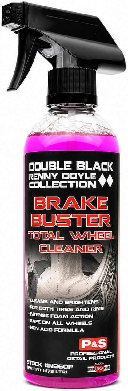 P&S Professional Detail Products - Brake Buster Wheel Cleaner - Non Acid, Removes Brake Dust, Oil, Dirt, Light Corrosion (1 Pint)