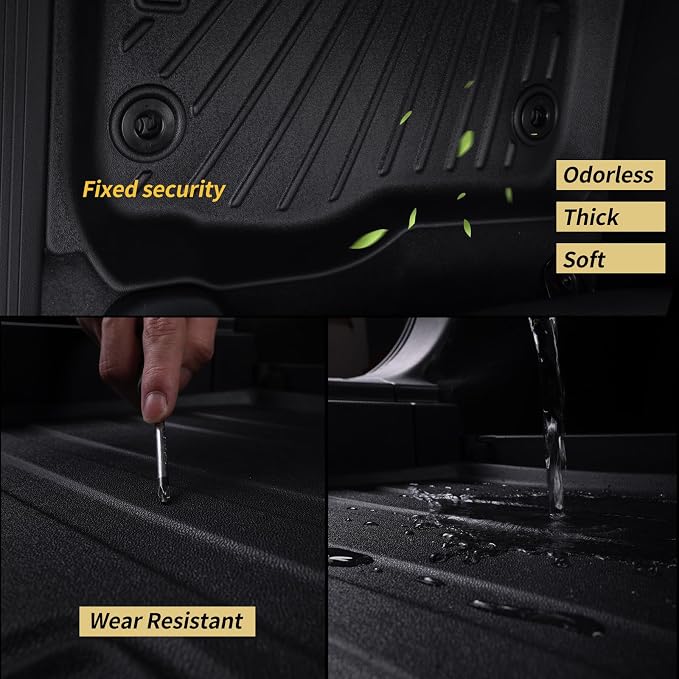 Floor Mats for 2023 2024 2025 2026 Cadillac Lyriq Lyriq-v & Trunk Mat TPE All Weather Protection 2 Rows Car Floor Liners with Cargo Liners
